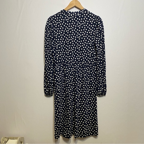 Boden Naomi Relaxed Jersey Dress 6R Navy Abstract Dot Preppy Feminine Polka dot - Picture 8 of 12
